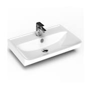 WS Bath Collections Neo 23-5/8" Rectangular Ceramic Wall Mounted Bathroom Sink with Overflow and Single Hole Glossy White