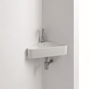 WS Bath Collections 22-1/16" Ceramic Wall Mounted Bathroom Sink with 1 Hole Drilled and Overflow from the Normal Collection White