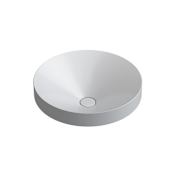 WS Bath Collections Occhio 19-7/8" Circular Ceramic Vessel Bathroom Sink Glossy White