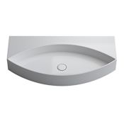 WS Bath Collections Occhio 35-5/8" Specialty Ceramic Vessel or Wall Mounted Bathroom Sink Glossy White