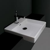WS Bath Collections Plain 17-11/16" Ceramic Drop In Bathroom Sink with One Faucet Hole - Includes Overflow White