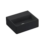 WS Bath Collections Quattro 13" Rectangular Ceramic Vessel or Wall Mounted Bathroom Sink Gloss Black