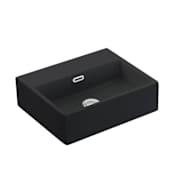 WS Bath Collections Quattro 16-7/8" Rectangular Ceramic Vessel or Wall Mounted Bathroom Sink with Overflow Gloss Black