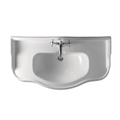 WS Bath Collections Retro 39-7/16" Ceramic Wall Mounted Bathroom Sink with One Faucet Hole - Includes Overflow White