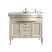WS Bath Collections Retro 40" Free Standing Single Basin Vanity Set with Cabinet and Ceramic Vanity Top - Single Faucet Hole Matte White