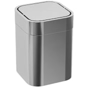 WS Bath Collections Saon Steel Table Top Waste Basket Stainless Steel
