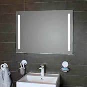 WS Bath Collections Simply 23-5/8" W x 31-1/2" H Rectangular Frameless Bathroom Wall Mirror with LED Lighting Mirrored