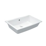 WS Bath Collections Slim 35-3/8" Rectangular Ceramic Undermount Bathroom Sink with Overflow Glossy White