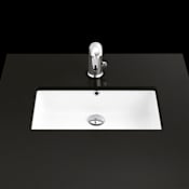 WS Bath Collections Under 21-7/8" Rectangle Ceramic Undermount Bathroom Sink with Overflow Gloss White