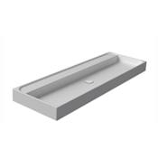 WS Bath Collections Unit Plus 55-1/8" Rectangular Ceramic Vessel / Wall Mounted Bathroom Sink with Overflow Glossy White