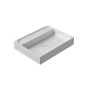 WS Bath Collections Unit Plus 23-5/8" Rectangular Ceramic Vessel / Wall Mounted Bathroom Sink with Overflow Glossy White