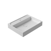 WS Bath Collections Unit Plus 23-5/8" Rectangular Ceramic Vessel / Wall Mounted Bathroom Sink with Overflow and Single Hole Glossy White