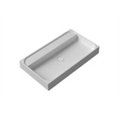 WS Bath Collections Unit Plus 31-7/8" Rectangular Ceramic Vessel / Wall Mounted Bathroom Sink with Overflow Glossy White