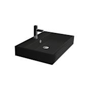 WS Bath Collections Unlimited 23-5/8" Rectangular Ceramic Vessel or Wall Mounted Bathroom Sink with Overflow Matte Black