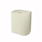 WS Bath Collections Vela Leather Laundry Basket Beige
