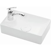 WS Bath Collections Vision 16-1/2" Ceramic Single Hole Vessel Bathroom Sink Gloss White