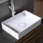 WS Bath Collections Vision 19-11/16" Rectangular Ceramic Vessel Bathroom Sink Ceramic White