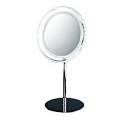 WS Bath Collections Spiegel 7-7/8" W x 15" H Circular Framed Makeup Mirror with Light Polished Chrome