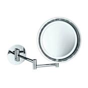 WS Bath Collections Spiegel 7-11/16" W x 8-11/16" H Circular Framed Makeup Wall Mirror with Light Polished Chrome