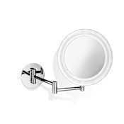 WS Bath Collections Spiegel 7-11/16" W x 8-11/16" H Contemporary Circular Framed Bathroom Wall Mirror with Light Polished Chrome