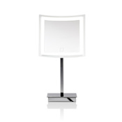 WS Bath Collections Spiegel 8-5/16" W x 16-1/8" H Contemporary Square Framed Makeup Mirror with Light Polished Chrome