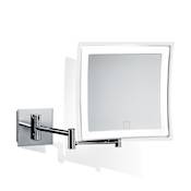 WS Bath Collections Spiegel 8-5/16" W x 9-3/8" H Contemporary Square Framed Makeup Wall Mirror with Light Polished Chrome