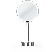 WS Bath Collections WS 8-1/2" W x 17-5/16" H Modern Circular Framed Makeup Mirror with LED Lighting Polished Chrome
