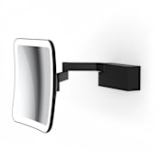 WS Bath Collections Spiegel 7-7/8" W x 7-7/8" H Modern Square Framed Makeup Wall Mirror with LED Lighting Matte Black