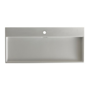 WS Bath Collections Urban 39-9/16" Ceramic Vessel or Wall Mounted Bathroom Sink with One Faucet Hole - Includes Overflow White