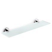 WS Bath Collections Napie 20" Bathroom Shelf with Safety Glass Polished Chrome / Frosted Glass
