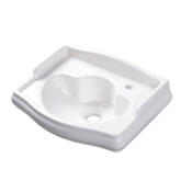 WS Bath Collections Retro 16-1/8" Specialty Ceramic Wall Mounted Bathroom Sink with Single Faucet Hole Glossy White
