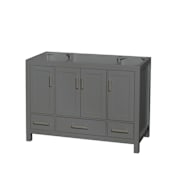 Wyndham Collection Sheffield 47" Single Freestanding Hardwood Vanity Cabinet Only - Less Vanity Top Dark Gray / Brushed Chrome Hardware