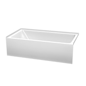Wyndham Collection Grayley 60" Three Wall Alcove Acrylic Soaking Tub with Right Drain, Drain Assembly, and Overflow White / Brushed Nickel Trim