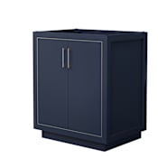 Wyndham Collection Icon 30" Single Free Standing Vanity Cabinet Only - Less Vanity Top Dark Blue / Brushed Nickel Hardware