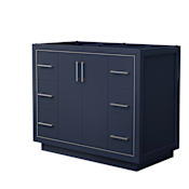 Wyndham Collection Icon 42" Single Free Standing Vanity Cabinet Only - Less Vanity Top Dark Blue / Brushed Nickel Hardware