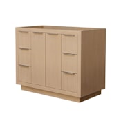 Wyndham Collection Maroni 42" Single Free Standing Vanity Cabinet Only - Less Vanity Top Light Straw / Brushed Nickel