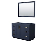 Wyndham Collection Miranda 48" Single Free Standing Vanity Cabinet - Less Vanity Top Dark Blue / Brushed Gold Hardware