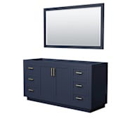 Wyndham Collection Miranda 66" Single Free Standing Vanity Cabinet - Less Vanity Top Dark Blue / Brushed Gold Hardware
