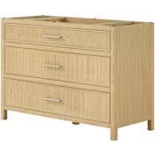Wyndham Collection Isola 48" Single Free Standing Vanity Cabinet Only - Less Vanity Top Scandinavian Oak / Brushed Nickel Hardware