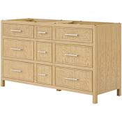Wyndham Collection Isola 60" Double Free Standing Vanity Cabinet Only - Less Vanity Top Scandinavian Oak / Brushed Nickel Hardware