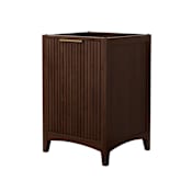 Wyndham Collection Palmilla 24" Single Free Standing Vanity Cabinet Only - Less Vanity Top Dark Walnut / Brushed Gold Hardware