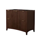 Wyndham Collection Palmilla 42" Single Free Standing Vanity Cabinet Only - Less Vanity Top Dark Walnut / Brushed Gold Hardware