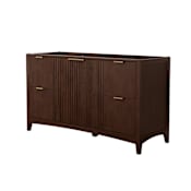 Wyndham Collection Palmilla 60" Single Free Standing Vanity Cabinet Only - Less Vanity Top Dark Walnut / Brushed Gold Hardware