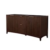 Wyndham Collection Palmilla 72" Double Free Standing Vanity Cabinet Only - Less Vanity Top Dark Walnut / Brushed Gold Hardware