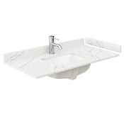 Wyndham Collection 42" Quartz Vanity Top with Backsplash and Sidesplash Giotto Quartz