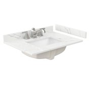Wyndham Collection 30" Quartz Vanity Top with Backsplash and Sidesplash Giotto Quartz
