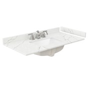 Wyndham Collection 42" Quartz Vanity Top with Backsplash and Sidesplash Giotto Quartz