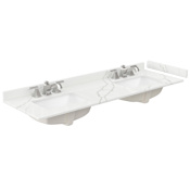 Wyndham Collection 66" Quartz Vanity Top with Backsplash and Sidesplash Giotto Quartz