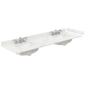 Wyndham Collection 72" Quartz Vanity Top with Backsplash and Sidesplash Giotto Quartz