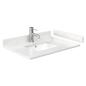 Wyndham Collection 30" Cultured Marble Vanity Top with Backsplash and Sidesplash Carrara Cultured Marble